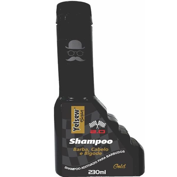 Shampoo Yelsew Barber 3 em 1 Barba Cabelo, e Bigode Gold 230ml