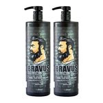 Shaving Gel de Barbear Bravus 1000ml com 2 Unidades