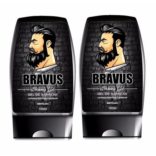 Shaving Gel de Barbear Bravus 150ml com 2 Unidades