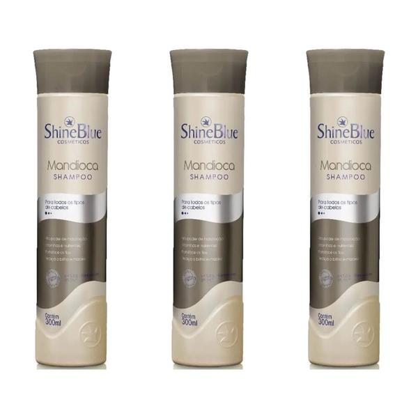 Shineblue Shampoo Mandioca 300ml (Kit C/03)