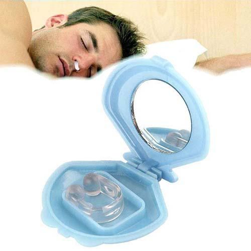 Silicone Parar Snoring Nariz Clipe Anti Ronco Sleep Apnea Aid Dispositivo Noite Bandeja