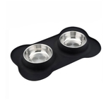 Silicone ¨®ssea Duplo Dog Bowl Pet Pad Pet Alimentando bacia Non-Slip Leakproof