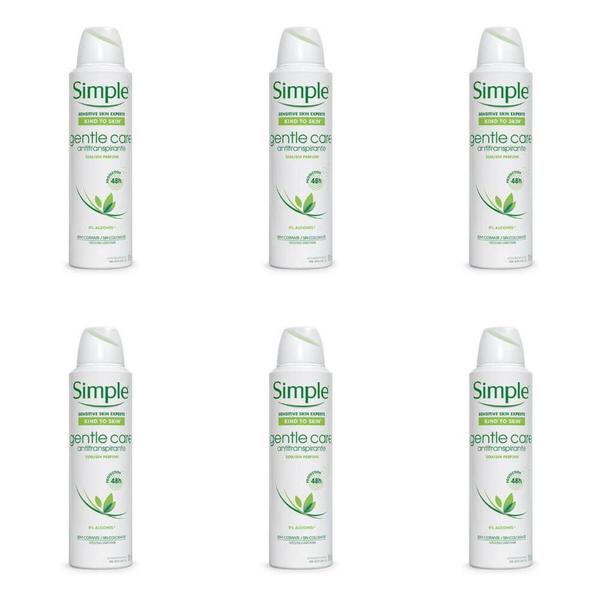 Simple Glente Care Desodorante Aerosol Feminino 150ml (Kit C/06)