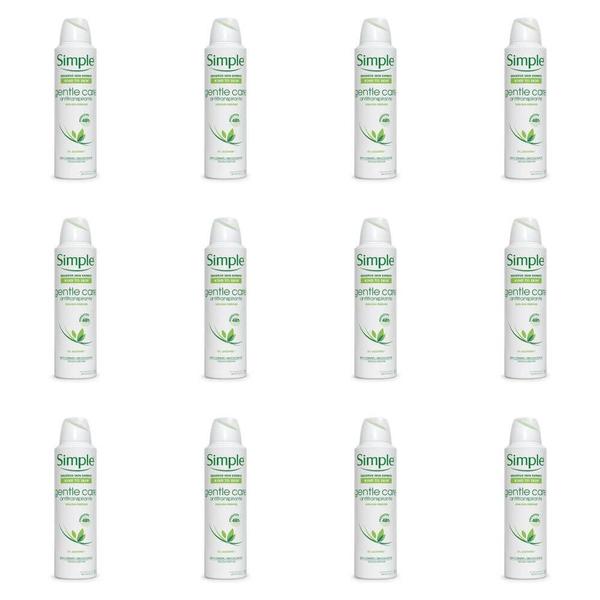 Simple Glente Care Desodorante Aerosol Feminino 150ml (Kit C/12)