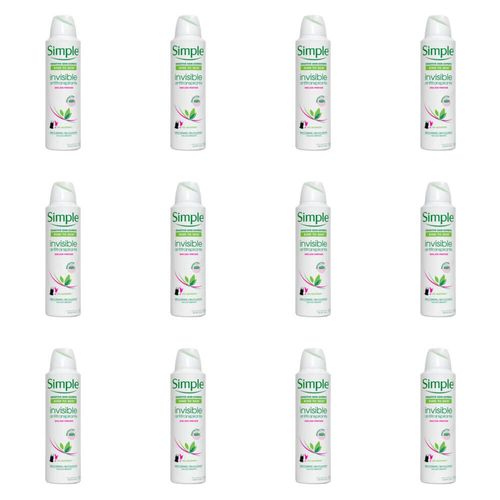 Simple Invisible Desodorante Aerosol S/ Perfume Feminino 150ml (kit C/12)