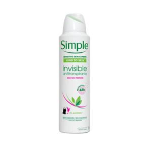 Simple Invisible Desodorante Aerosol S/ Perfume Feminino - 150ml
