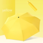 Simples Cor Solid 3 Folding Automático Protetor Solar Preto Adhesive Umbrella
