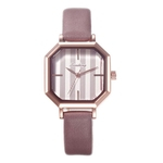 Ladies Square Shell Fashion Belt Simple Quartz Wrist Watch