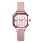 Ladies Square Shell Fashion Belt Simple Quartz Wrist Watch