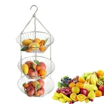 Niceday Simples suspensão Ferro fio cestas de armazenamento de 3 camadas para Fruta Flor de exibição