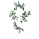 Simular Eucalyptus Leaves Rattan com Rose para o fundo de casamento decoração da parede
