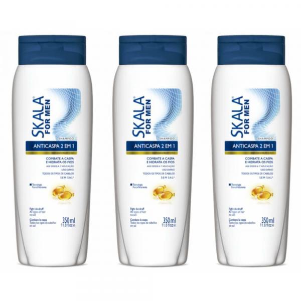Skala Anticaspa 2em1 For Men Shampoo 350ml (Kit C/03)