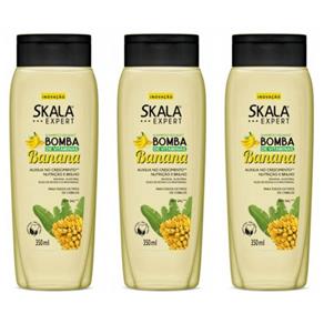 Skala Bomba de Vitaminas com Banana Shampoo 350ml - Kit com 03