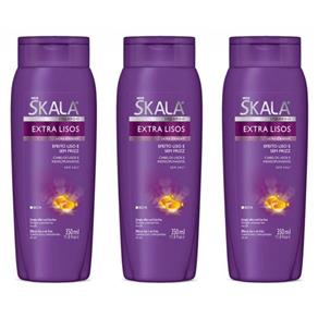 Skala Extra Lisos Shampoo 350ml - Kit com 03