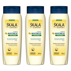 Skala Maionese Vegana Shampoo 350ml - Kit com 03