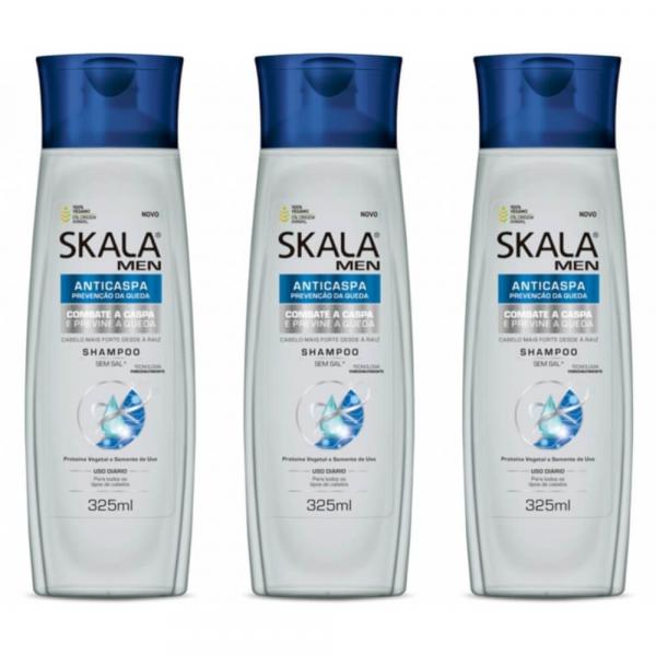 Skala Men Shampoo Anticaspa Antiqueda 325ml (Kit C/03)