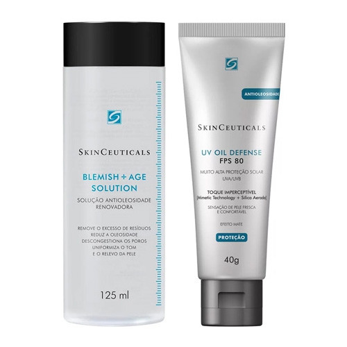 Skinceuticals Blemish Age + UV Oil Defense Kit - Tônico Facial + Protetor Solar FPS 80