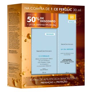 SkinCeuticals CE Ferulic UV Oil Kit – 1 Sérum Rejuvenescedor CE Ferulic 30ml + 1 Protetor Solar UV Oil Sem Cor FPS 80 40g Kit