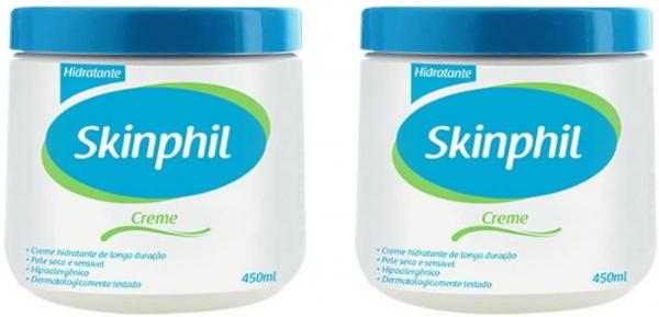Skinphil Creme Hidratante para Pele Sensível, Seca e Extrasseca - Kit com 2 Unidades