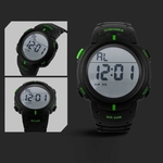 SKMEI Mens Digital Light Date Alarm Waterproof LCD Sports Watch Green