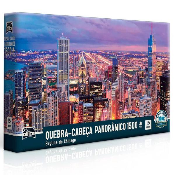 Skyline de Chicago Quebra Cabeça Panorâmico 500 Peças - Toyster 2514