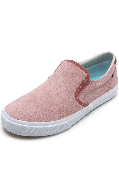 Slip On Couro Mary Jane Liso Rosa