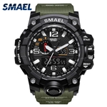 SMAEL Men Sport Watch Dual Display Analog Digital LED Electronic Wrist Watches