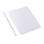 Small Stainless Steel Makeup Palette Rectangle Shape Foundation Mixing Plate Tools With Spatula