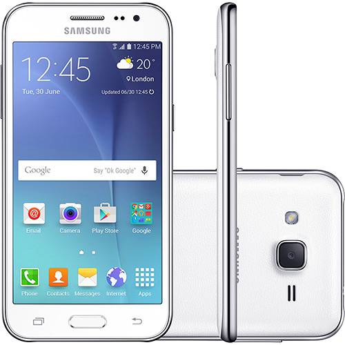 Tamanhos, Medidas e Dimensões do produto Smartphone Samsung Galaxy J2 Duos Dual Chip Android Tela 4.7" 8GB 4G Wi-Fi Câmera 5MP com TV Digital - Branco