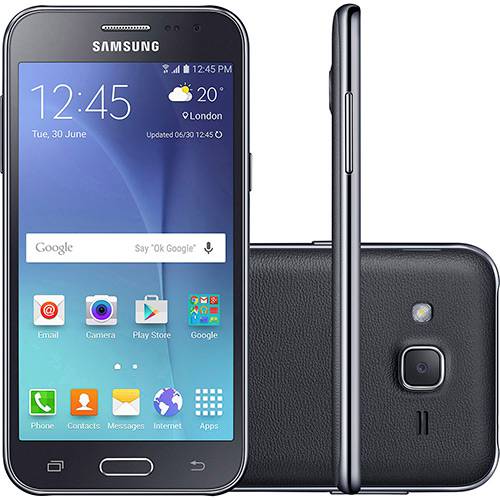 Tamanhos, Medidas e Dimensões do produto Smartphone Samsung Galaxy J2 Duos Dual Chip Desbloqueado Oi Android 5.1 Tela Super AMOLED 4,7" 8GB 3G/G/Wi-Fi Câmera 5MP - Preto