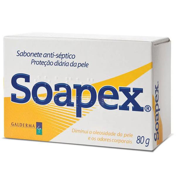 SOAPEX SABONETE 80GRAMAS- SABONETE ANTI-SÉPTICO - PROTEÇÃO DIÁRIA DA PELE - Proteção Contra as Bactérias que Causam Odores Desagradáveis - Galderma Derm
