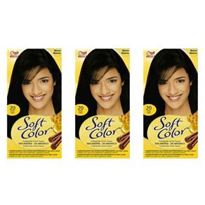 Soft Color Coloração Capilar 20 Preto - Kit com 03