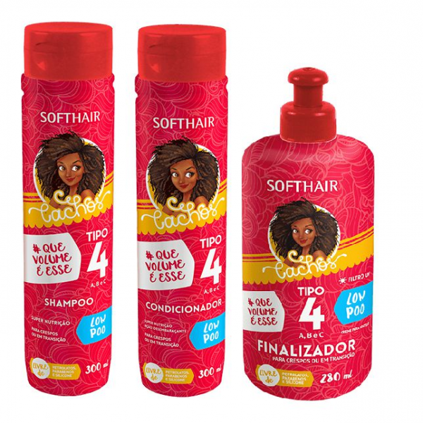 Soft Hair Cachos Tipo 4 A,B e C Low Poo Kit Completo