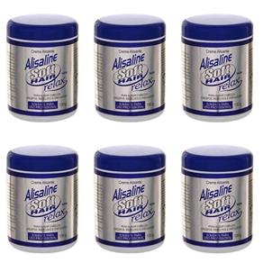 Softhair Alisaline Relax Creme Alisante Azul 130g - Kit com 06