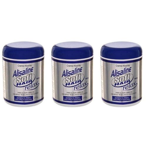 Softhair Alisaline Relax Creme Alisante Azul 270g (kit C/03)
