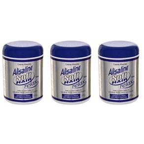 Softhair Alisaline Relax Creme Alisante Azul 270g - Kit com 03