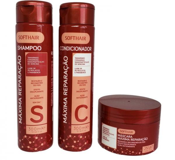 Softhair Máxima Reparação Shampoo Condicionador e Máscara - Soft Hair