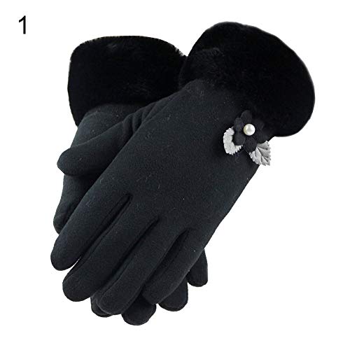 SoFull Winter Women Gloves,Fashion Warm Faux Rabbit Plush Full Finger Touch Screen Windproof Comfortable Outdoor Gloves Grey 1