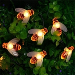 Solar Powered bonito Forma Honey Bee LED Luz Cordas Outdoor Garden Fence Patio Decor Lostubaky