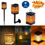 Solar Powered Flickering Flame Lamp Waterproof Outdoor Garden Lantern Hanging Hanging 3