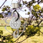 Solar Powered Hanging LED Wind Chime Luz Jardim Mudan?a Spinner de cor da lampada