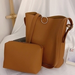 Solid Color Couro Ombro Grande Capacidade Moda Mulheres do saco Messenger Bag
