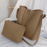 Solid Color Couro Ombro Grande Capacidade Moda Mulheres do saco Messenger Bag