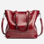 Solid Color Grande Capacidade Leather Shoulder Moda Mulheres do saco da bolsa