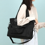 Fashion Women's Solid Color Ulti-Function Waterproof Nylon Shoulder Bag
