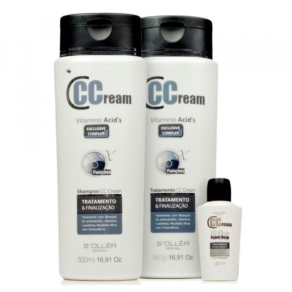 Sollér Kit CC Cream Vitamino Acids Shampoo, Tratamento e Ampola - Sollér