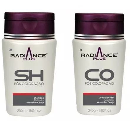 Soller Radiance Plus Kit Shampoo + Condicionador Matizador Vermelho Cereja 250g