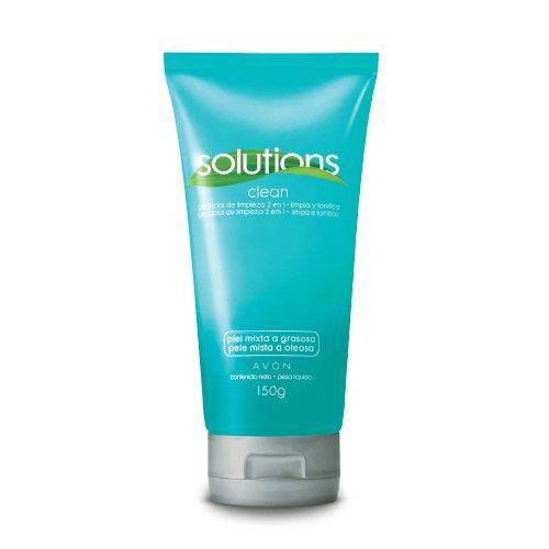 Solutions Clean Gel Facial de Limpeza 2 em 1 - Limpa e Tonifica Pele Mista a Oleosa