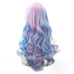 Soowee 70 centímetros longa Mulheres do cabelo Ombre a cores de alta temperatura Fibra Wigs Azul Rosa sintética peruca de cabelo cosplay Peruca Perucas