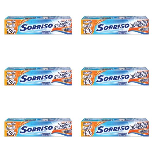 Sorriso Creme Dental Branco C/ Flúor 180g (kit C/06)